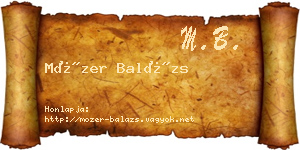 Mózer Balázs névjegykártya